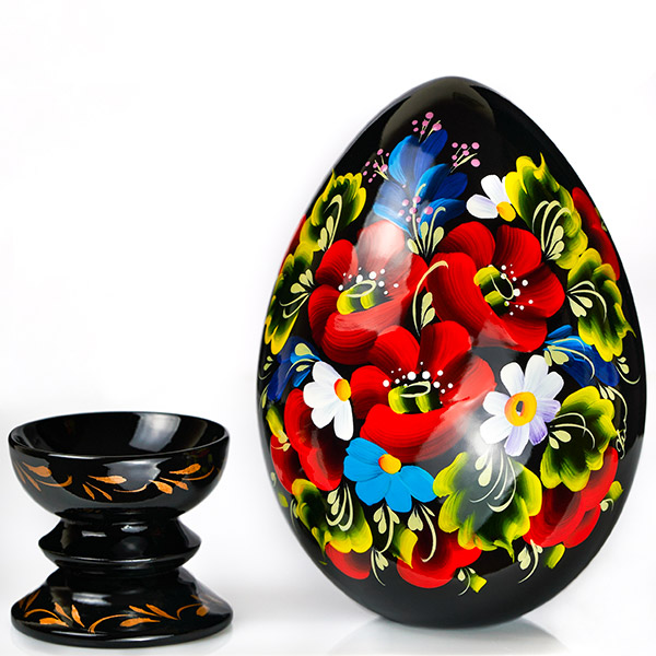 Decorative wooden egg Pysanka