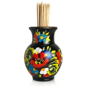 Decorative toothpick holder with floral painting