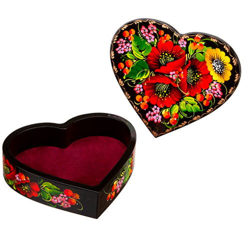 Heart Shaped Box Red and Yellow for jewelry