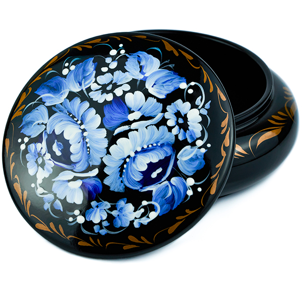 Blue lacquer box for jewelry