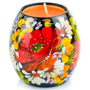 Hand Painted Colorful Wooden Tea Light Candle Holder