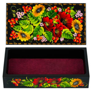 Rectangular lacquer box for jewelry and trinkets