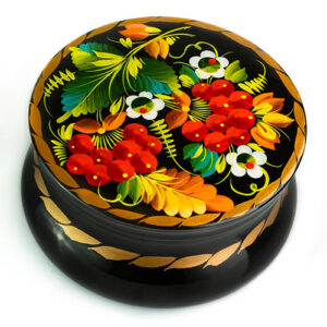 Hand painted lacquered wooden box