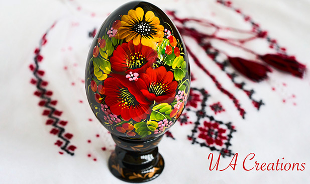 Ukrainian Easter egg on Vyshyvanka